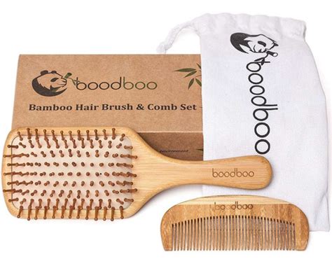 Set De Cepillo Y Peine Para El Cabello De Madera Y Cerdas D Cuotas