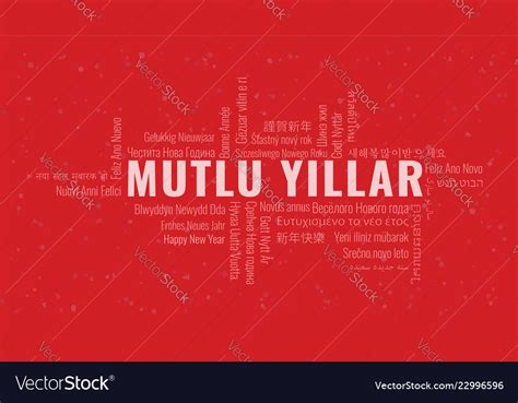 Happy New Year Text In Turkish Mutlu Yillar Vector Image