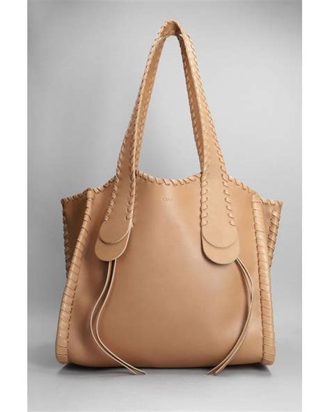 Chloé Mony Tote In Leather Color Leather In Natural Lyst