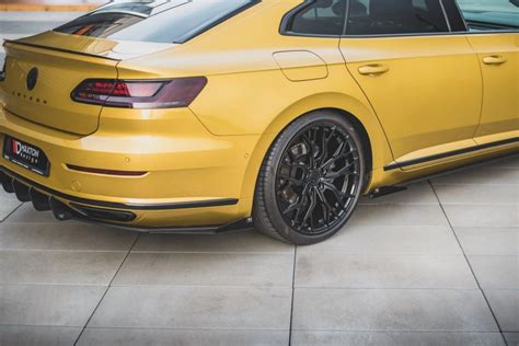 Maxton Hintere Seiten Flaps für Volkswagen Arteon R Line schwarz