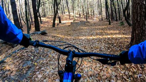 Amateur Rider On The Enduro Bike Riding On The Trail In The Autumn Season Stock Photo Image Of