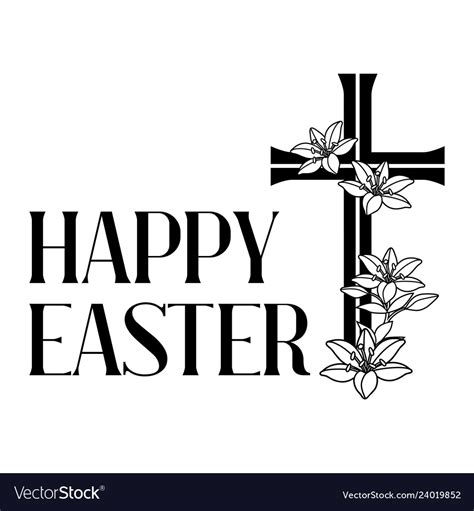 Happy easter concept cross Royalty Free Vector Image