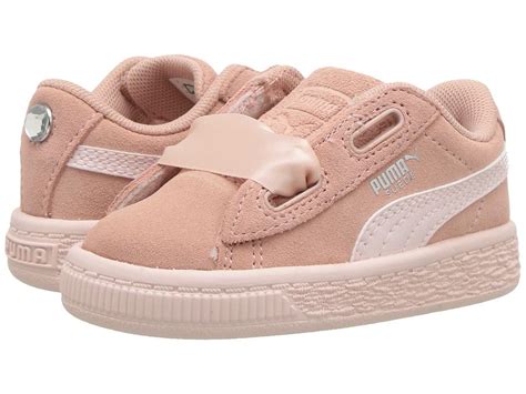 Puma Kids Suede Heart Jewel Toddler Girls Shoes Peach Beigepearl