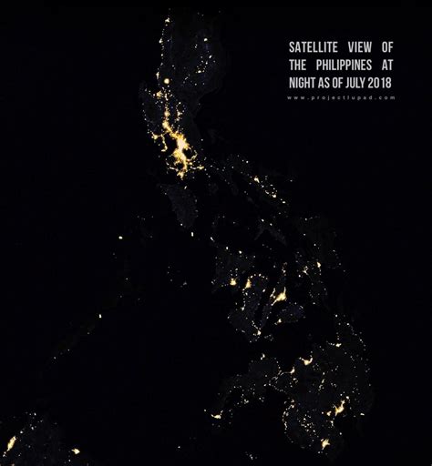 Satellite View of the Philippines at Night as of... - Maps on the Web