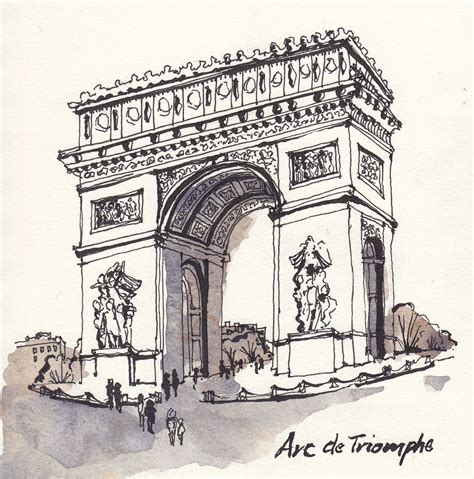 Arc De Triomphe Paris France Architecture Drawing Art France Art