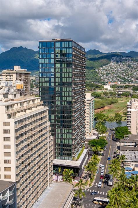 View of Luxury Buildings and Hotels in Amazing Waikiki Editorial Photo ...