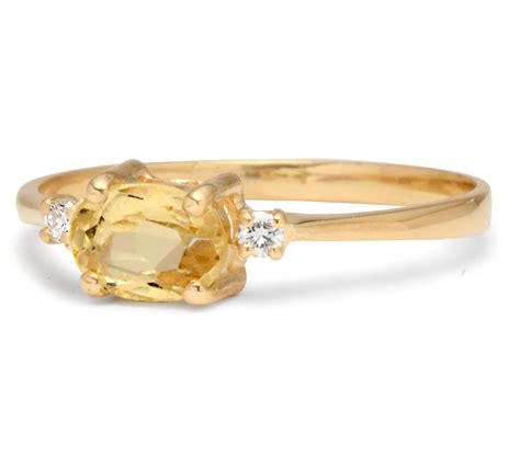 Ohne Mindestpreis 0 65 Ct Citrine NO RESERVE And 0 04Ct Vs2 Diamonds