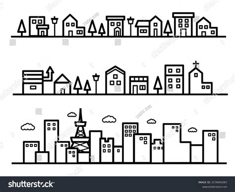 Clip Art Set Cityscape Stock Illustration 2176091067 | Shutterstock