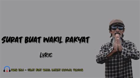 Iwan Fals Surat Buat Wakil Rakyat Reggae Version Lyrics Video