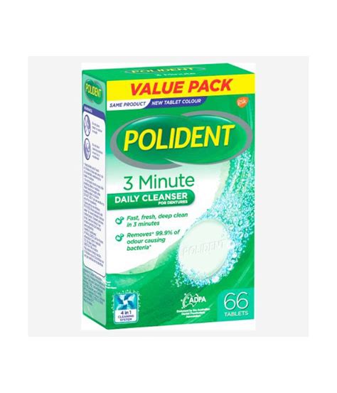 Polident 3 Minute Daily Cleanser For Dentures 66 Tablets Zoom Pharmacy