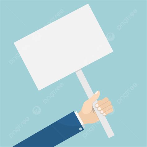 Hand Holding Blank Placard Background Empty Placard Information