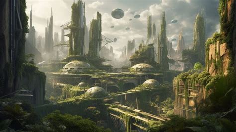 Digital Art: Futuristic Cityscape in Harmony With Nature - Etsy | Futuristic city, Futuristic ...