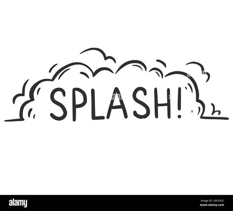 Hand Drawn Cloud Speech Bubble Element With Splash Text Comic Doodle