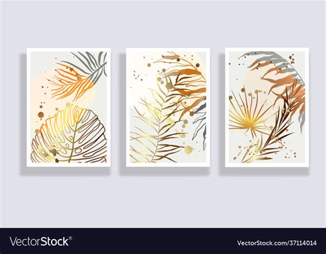 Botanical wall art set Royalty Free Vector Image