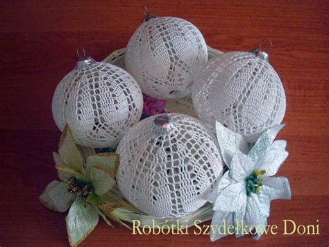 ROBÓTKI SZYDEŁKOWE DONI Białe szydełkowe bombki Christmas crochet