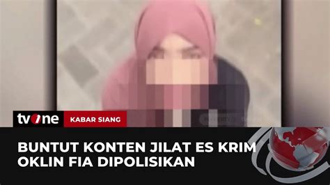 Kontroversi Konten Jilat Es Krim Oklin Fia Kabar Siang Tvone Youtube