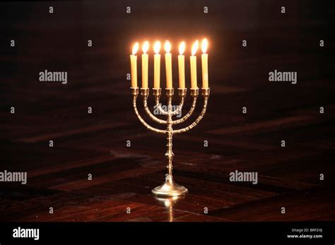 Candlestick With 7 Candles Jewish Menorah Stock Photo Royalty Free