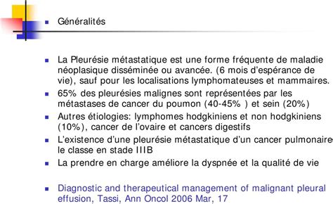 PRISE EN CHARGE D UNE PLEURESIE METASTATIQUE J CHAPRON FOUCHE PDF