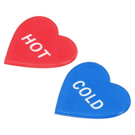 Uxcell Self Stick Hot Cold Water Label Heart Shape Sticker Signs Multicolor Pack Walmart