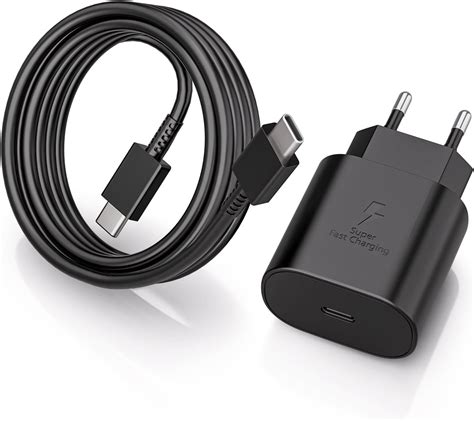 25W USB C Laddare för Samsung Supersnabb laddare med 2M Laddningskabel