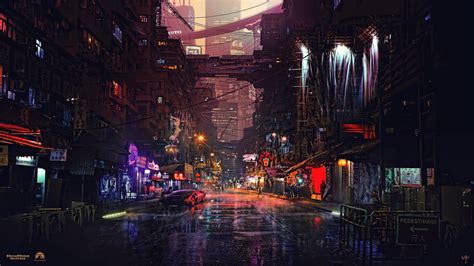 Wallpaper Cyberpunk Neon Digital Art Futuristic 1920x1080