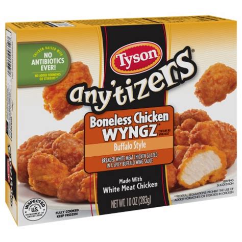 Tyson Any Tizers Boneless Chicken Wyngz Buffalo Style Chicken Bites 10