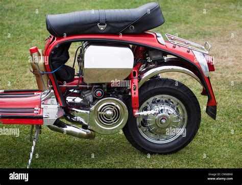 Customised Classic Lambretta Scooter With Open Engine Stock Photo Alamy