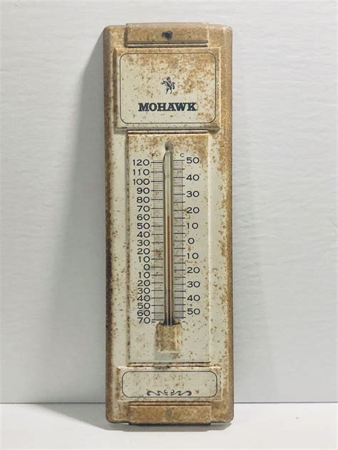 Vintage Tin Mohawk Advertising Thermometer Sign Antique Etsy Canada