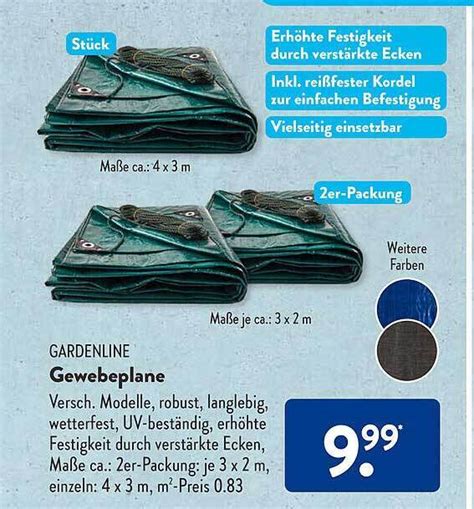 Gardenline gewebeplane Angebot bei Aldi Süd