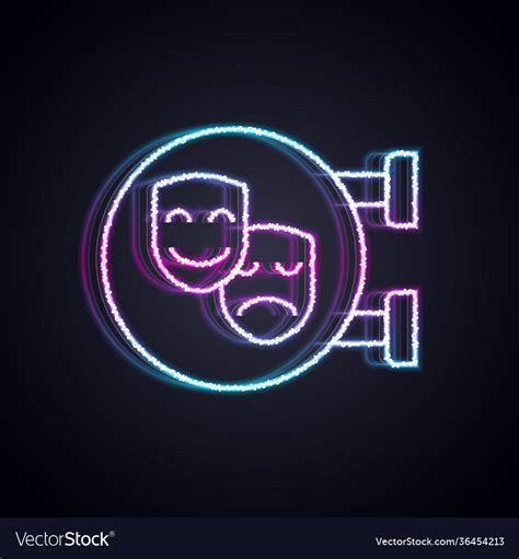 Glowing neon line comedy and tragedy theatrical Vector Image