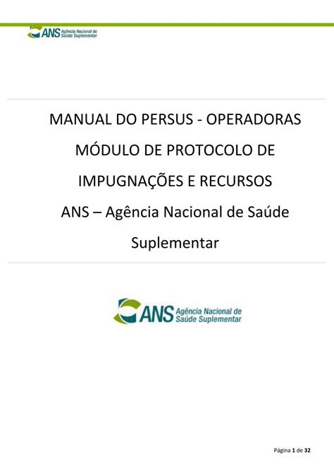 Pdf Manual Do Persus Operadoras M Dulo De Protocolo De Pdf