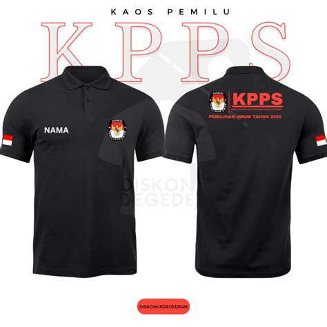 Jual Diskongedegedean Kaos Kerah Kpps Kpu Pemilu Polo Shirt Pemilu Free Nama Desa Kecamatan