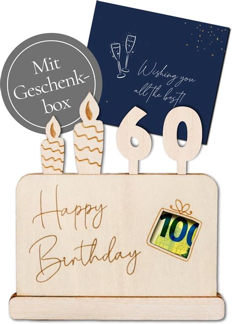 Amazon De BoHappy Geldgeschenk Geburtstagskarte Zum 60 Geburtstag