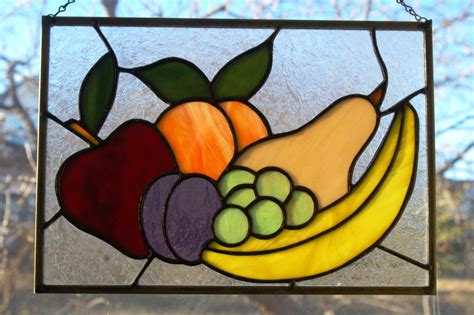 Stained Glass Fruit Panel By Ledbyglass On Etsy