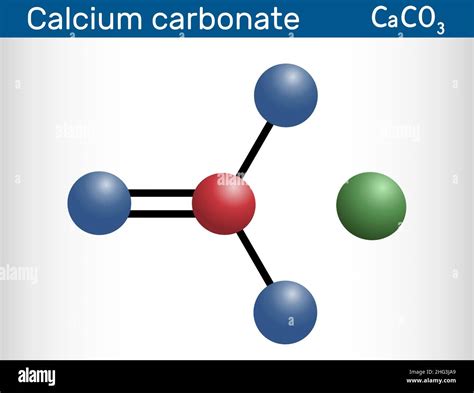 Calcium carbonate molecule. It is an ionic compound, the carbonic salt ...