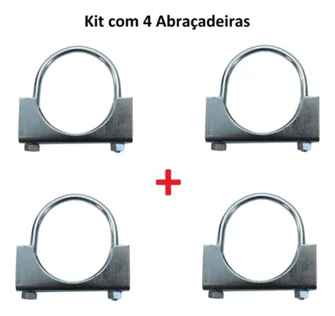 Kit De Abrazaderas De Escape Tipo U De X Pulgadas Gris