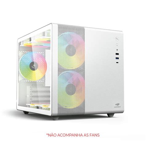 Gabinete Gamer Aquario Branco Lateral Vidro USB3 0 USB C Micro ATX E