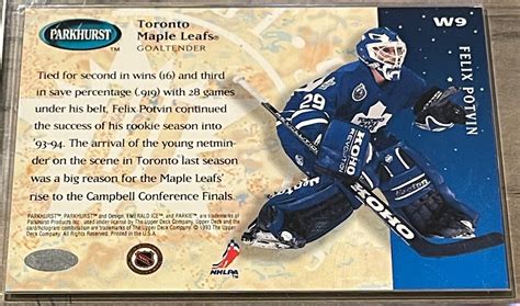 1993 94 Felix Potvin Upper Deck Parkhurst West Stars W9 Nhl Toronto