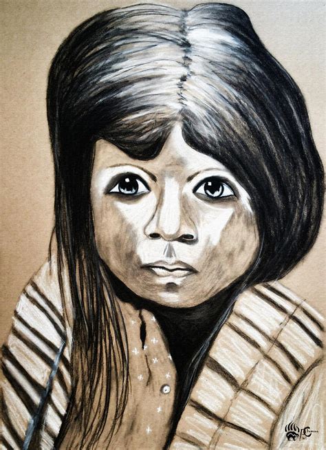 Pueblo Girl Drawing by Angela Loya