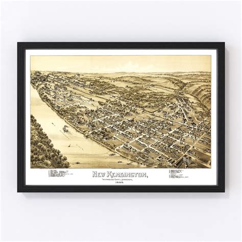 Vintage Map of New Kensington, Pennsylvania 1896 by Ted's Vintage Art