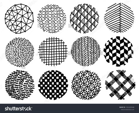 Hand Drawn Circles Ink Textures Set Stock Vector Royalty Free