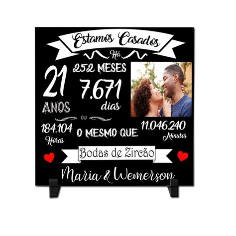 Azulejo Personalizado Bodas De Zirc O Anos De Casados Shopee Brasil