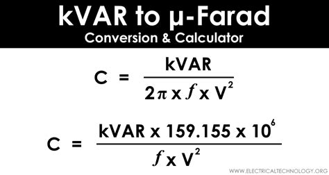 KVAR To Farad Calculator How To Convert KVAR To Farads Basic