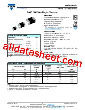 Mlv E V Datasheet Pdf Vishay Siliconix