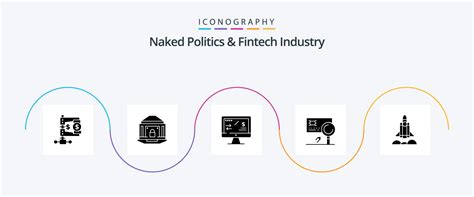 Naked Politics And Fintech Industry Glyph Icon Pack Including