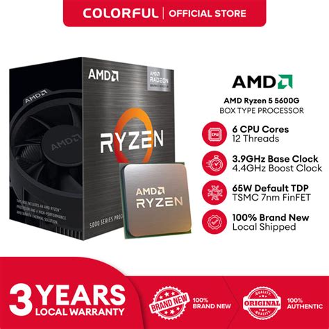 AMD Ryzen 5 5600G Boxed Desktop Processor (w/ AMD Wraith Stealth Cooler ...