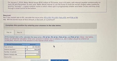 Solved On January Water World Issues Million Chegg