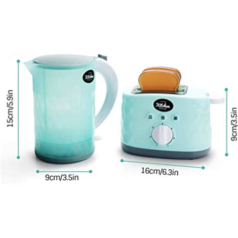 Infunbebe Kids Kettle and Toaster Toy Electronic Pretend Play Kitchen ...