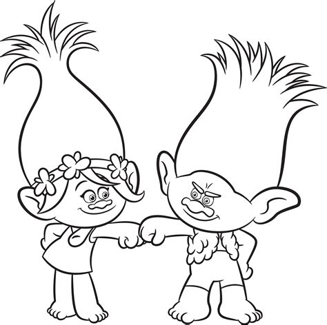 trolls coloring page 4