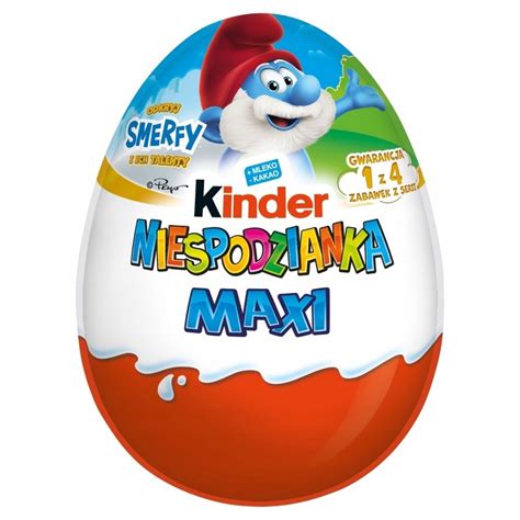 Kinder Maxi Duże Jajko Niespodzianka Smerfy 100g 11911380931